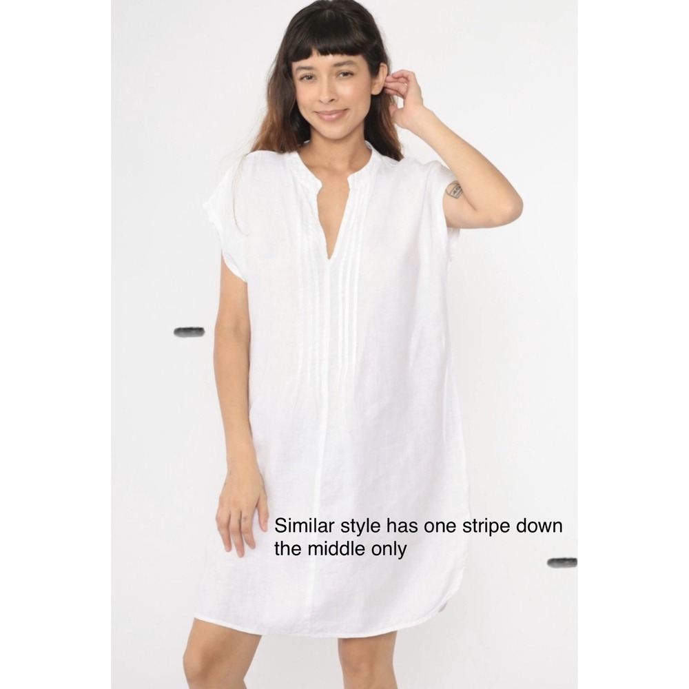 Hard Tail Short Sleeve Tunic Shirt Dress White Size Small